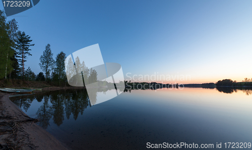 Image of Blue Lake and Sky, sunrise