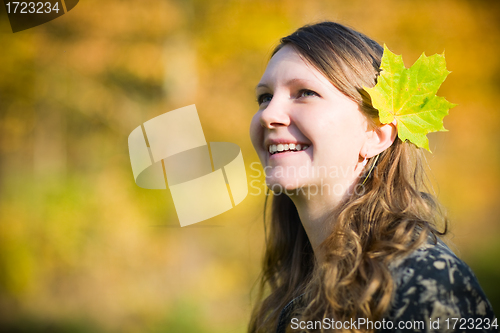Image of Autumn young woman