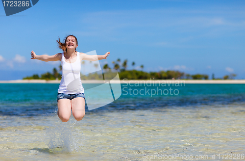 Image of Happy girl on vacation