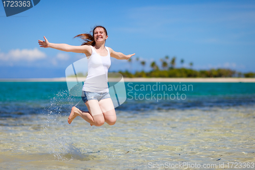 Image of Happy girl on vacation