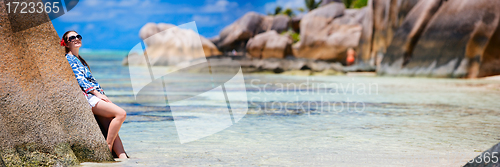 Image of Woman on vacation in Seychelles