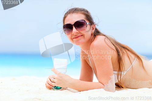 Image of Beautiful woman on vacation