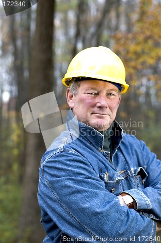 Image of smiling happy contractor