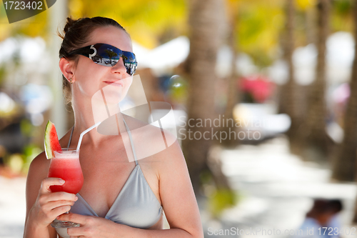 Image of Beautiful woman on vacation