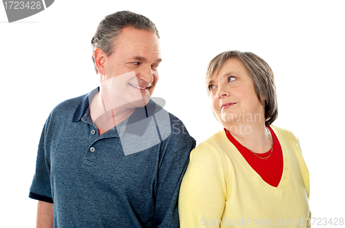 Image of Attractive senior couple being playful