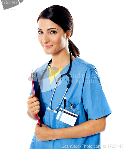 Image of Beautiful lady doctor with stethoscope