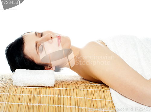 Image of Beautiful young woman at a spa salon