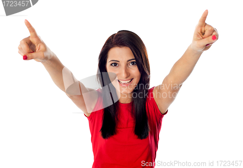 Image of Portrait of a excited pretty teenager