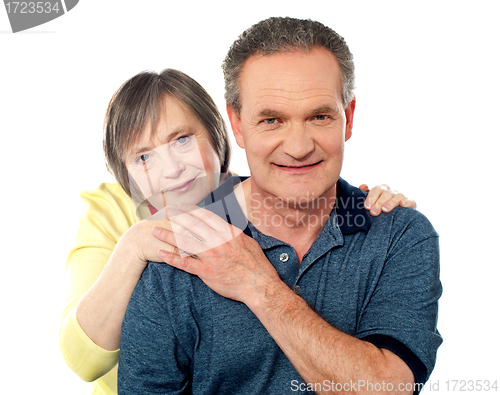 Image of Attractive senior couple being playful