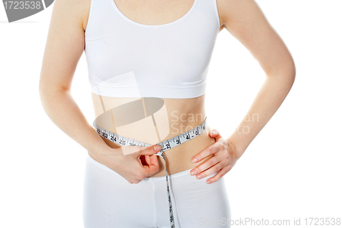 Image of Woman measuring perfect shape