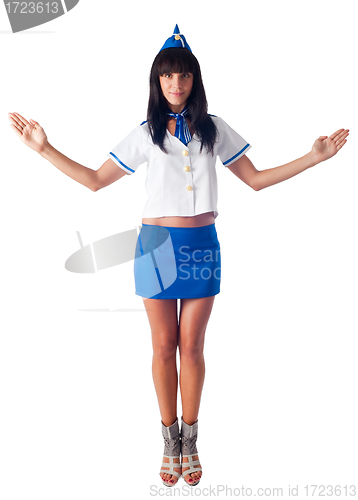 Image of Young beautiful air hostess