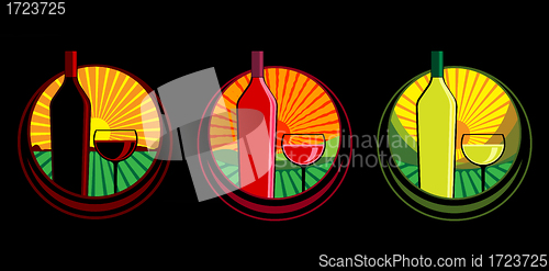 Image of Wine bottle illustrations