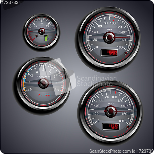 Image of Illustrated car gauges
