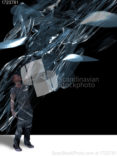 Image of Man and abstract design