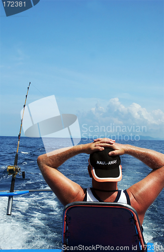 Image of Man deep sea fishing