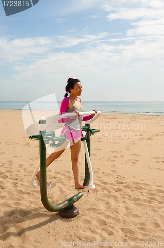 Image of Fitness machine on beach