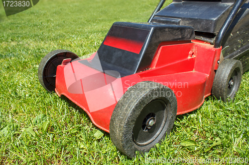 Image of Lawnmower on grass