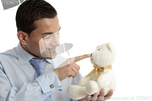 Image of Man with teddy bear