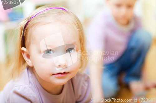 Image of Adorable toddler girl portrait