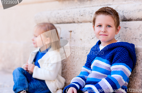 Image of Two kids outdoors