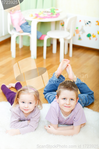 Image of Brother and sister at home