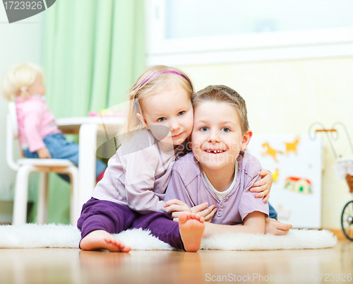 Image of Brother and sister at home