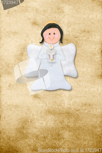 Image of angel first communion riser card