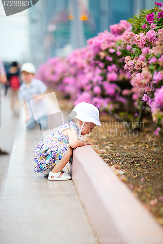 Image of Two kids outdoor at summer day