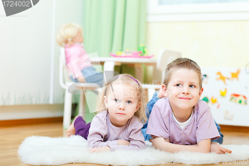 Image of Brother and sister at home