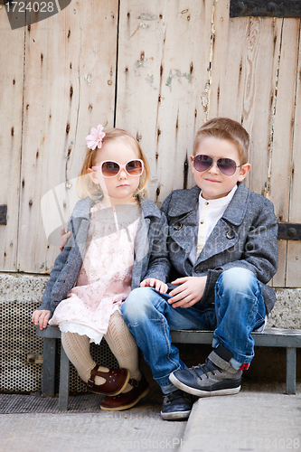 Image of Two kids outdoors
