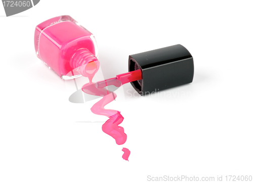 Image of Spilled nail varnish with brush