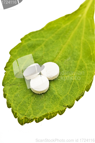 Image of Stevia rebaudiana, support for sugar,tablets