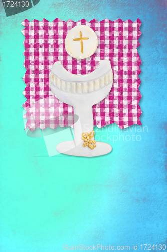 Image of riser chalice card, my first communion for girls