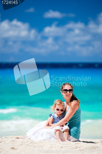 Image of Mother and daughter on beach vacation