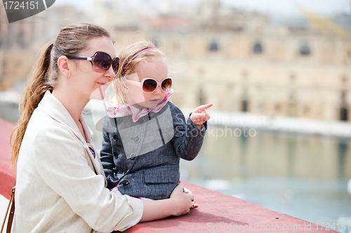 Image of Mother and daughter portrait outdoors