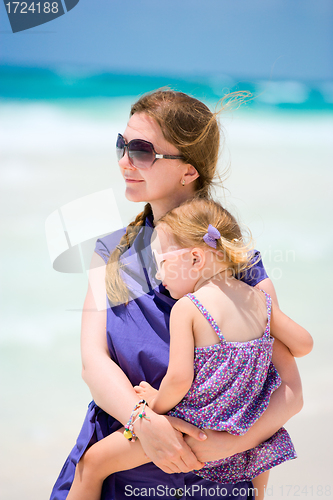 Image of Mother and daughter at beach