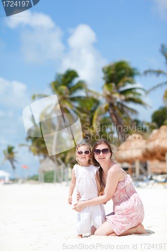 Image of Mother and daughter on vacation