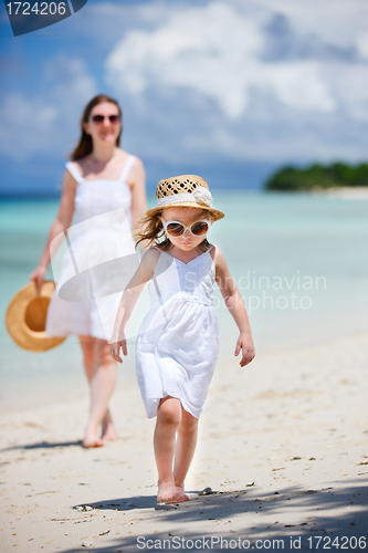 Image of Mother and daughter at beach