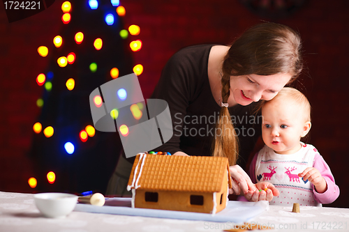 Image of Decorating gingerbread house