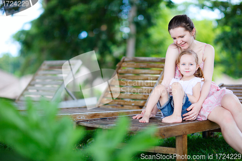 Image of Mother and daughter outdoors