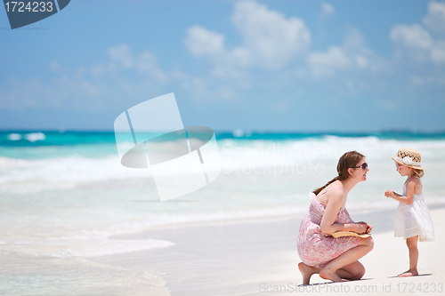 Image of Mother and daughter on vacation