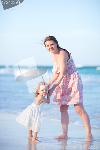 Image of Mother and daughter on vacation