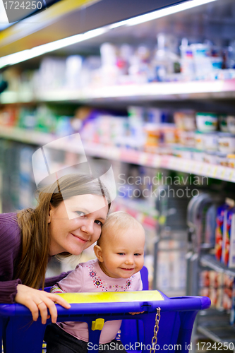 Image of Family in supermarket