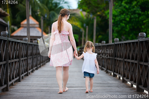 Image of Mother and daughter back view