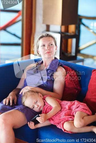 Image of Mother and daughter relaxing