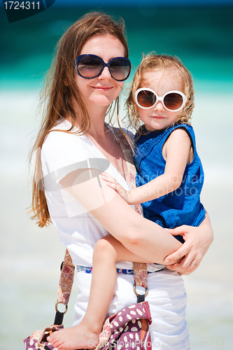 Image of Mother and daughter on vacation