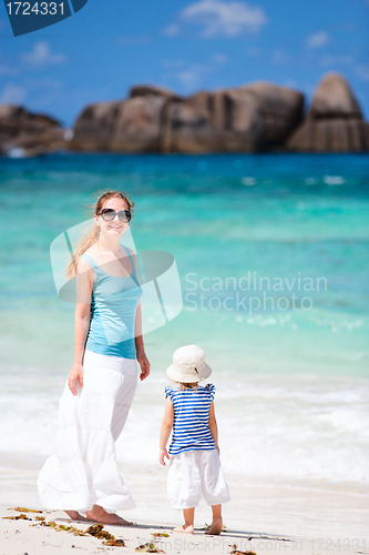 Image of Mother and daughter at beach