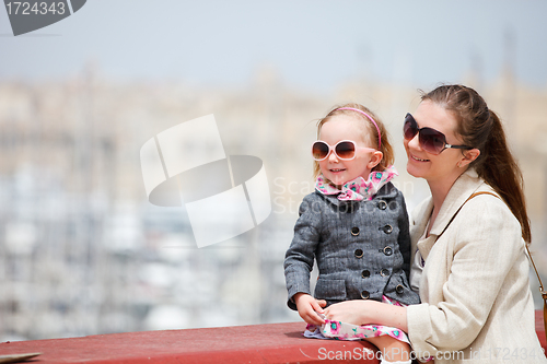 Image of Mother and daughter portrait outdoors