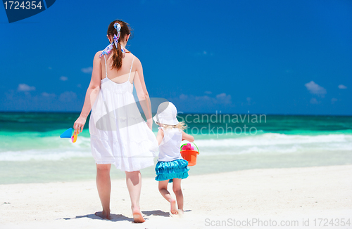 Image of Mother and daughter on vacation