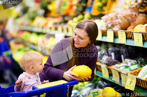 Image of Family in supermarket